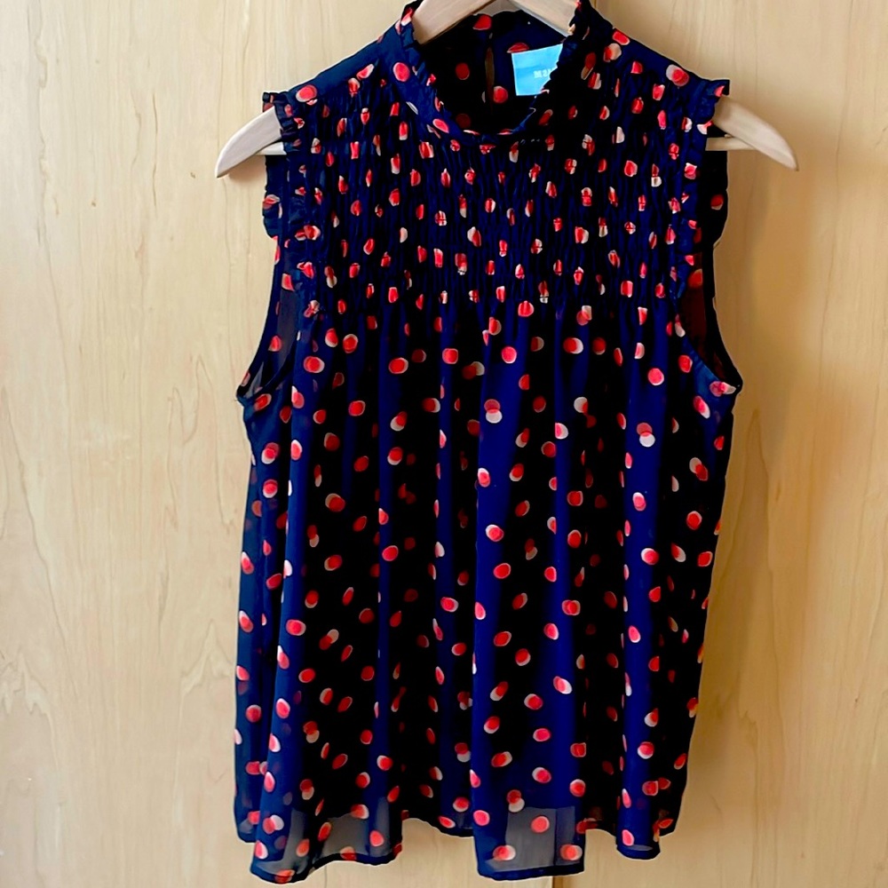 Anthropologie Maeve high necked sleeveless blouse
